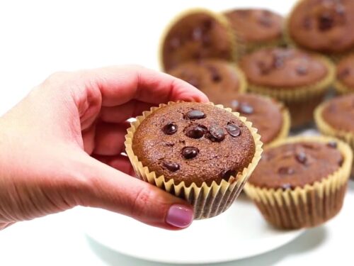 DOUBLE CHOCOLATE PROTEIN MUFFINS