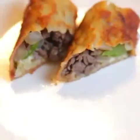 Philly cheese steak egg roll.