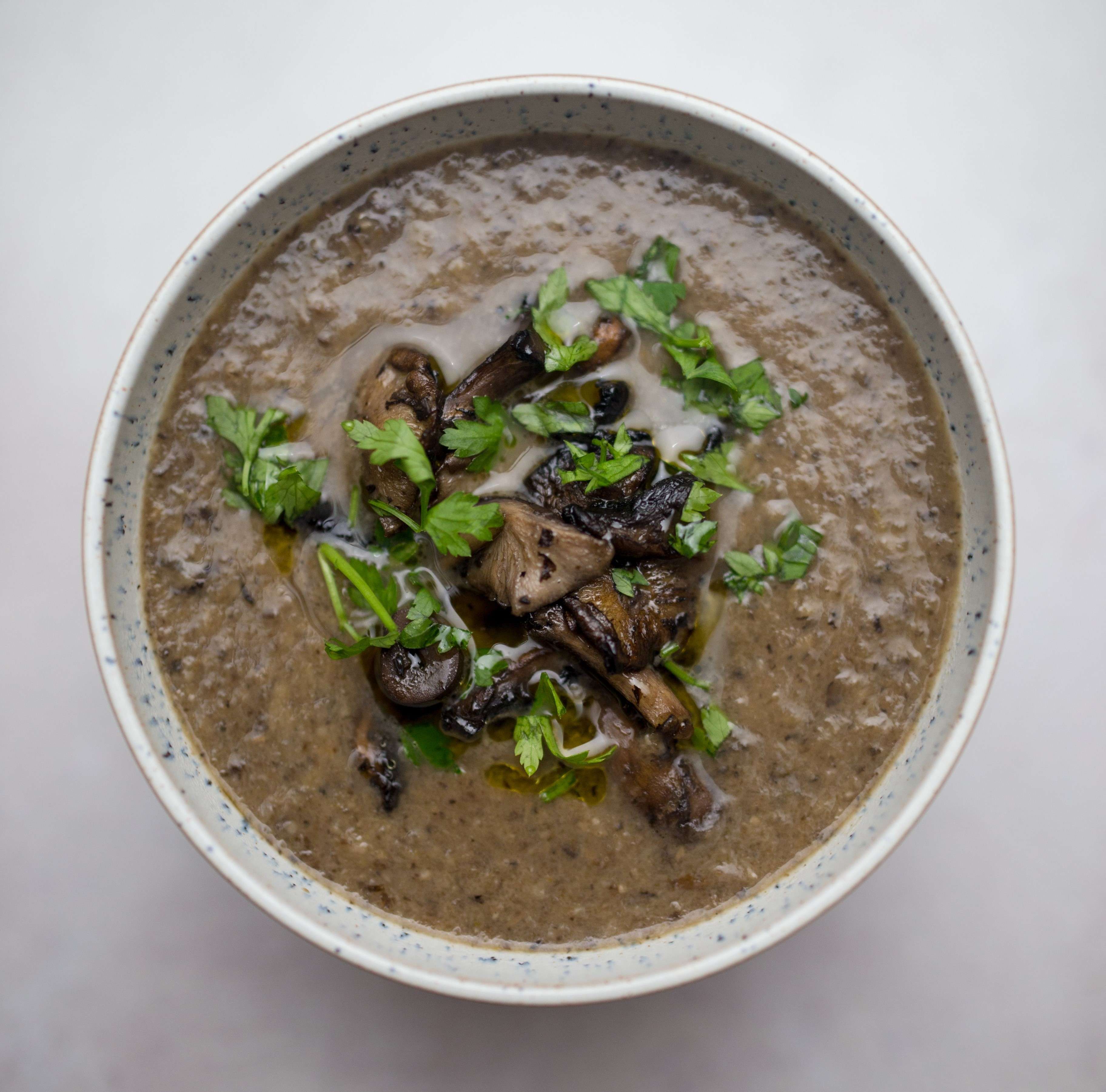 Vegan Wild Rice and Mushroom Soup