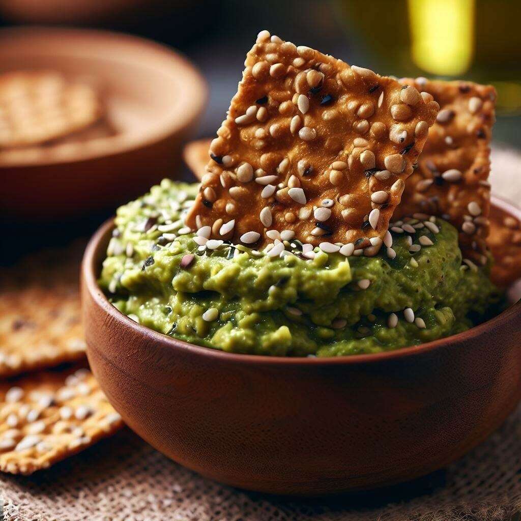 Seed Crackers with Guacamole