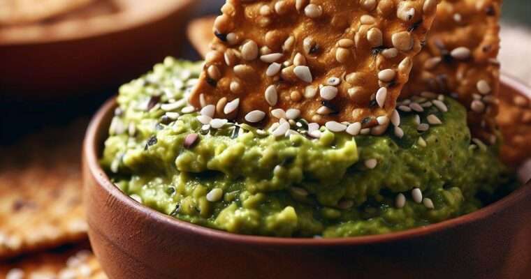 Keto Seed Crackers with Guacamole